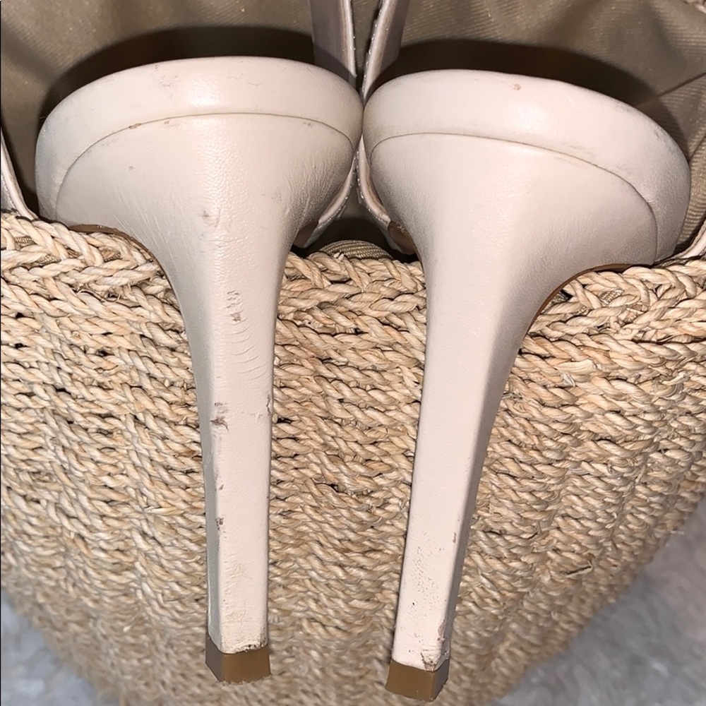 French Connection beige ankle strap 3.5 inch heel - Picture 5 of 8